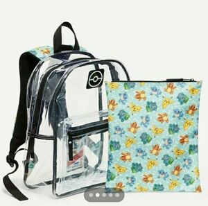Pokemon Kids Clear Backpack - Aqua and Yellow